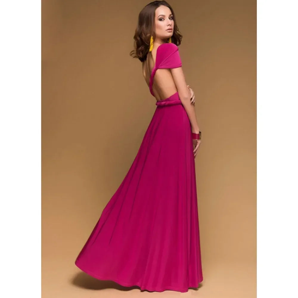 Women’s Summer Sexy V-Neck Maxi Dress – Multi-Wear Strappy Long Party Dress