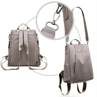Multi-Functional Women's Nylon Backpack - Waterproof, Lightweight, Large Capacity with Detachable Shoulder Strap