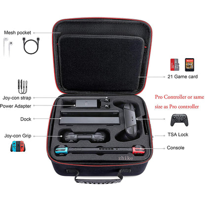 Nintendo Switch OLED Carrying Case - Large Capacity Storage Pouch with Card Slot | Protective Bag for Game Accessories