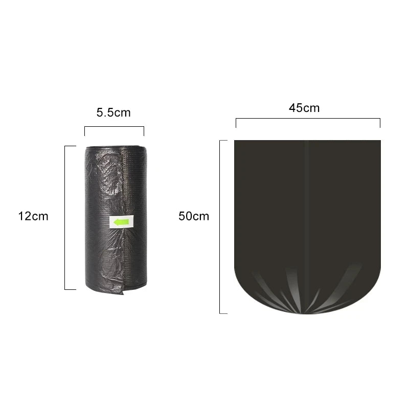 100pcs Black Household Rubbish Bags for Bathroom, Kitchen, and Trash Can - Disposable Plastic Garbage Bags