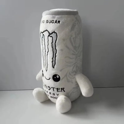 Energy Drink Can Plush Toy - White Zero Sugar Theme Soft Stuffed Doll & Desktop Ornament Gift