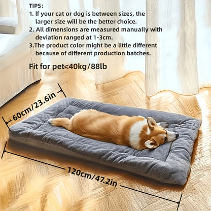 Extra-Large Plush Pet Bed — Super Soft Thick Polyester Dog & Cat Sofa, House, and Cage Mat