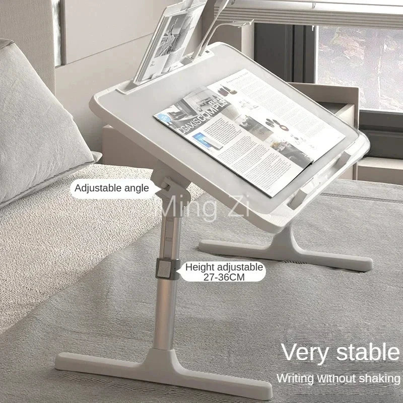 Foldable Lift Laptop Desk for Bed: Adjustable Stand Lap Table with Radiator, Drawer - Ideal for Working, Gaming, Breakfast Tray - Portable and Convenient!