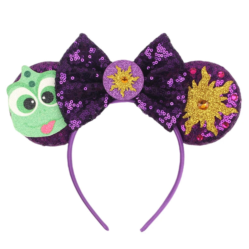 Disney Cartoon Mouse Ears Headband - Sequin Bow Hair Accessory for Girls, Birthday Parties & Cosplay