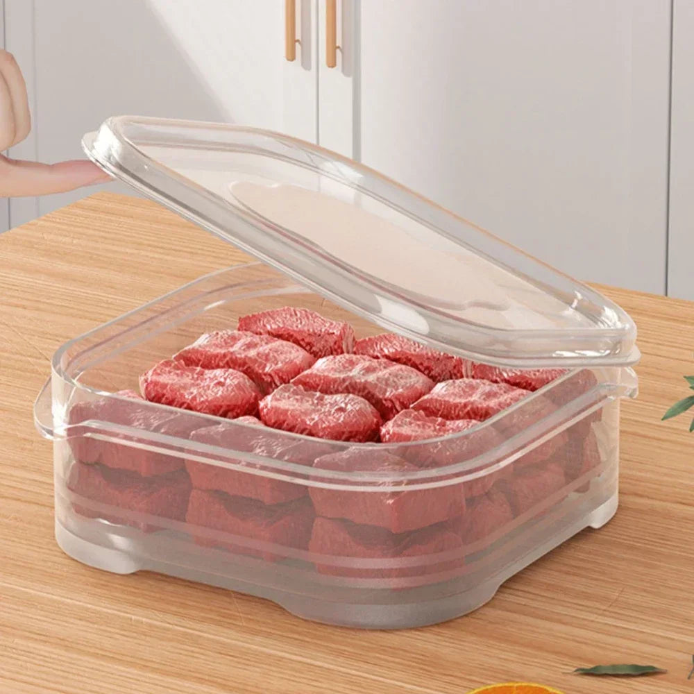 5/1Pcs Mini Transparent Food Storage Containers with Lid – Fridge Organizer Box for Meat, Vegetables & Kitchen Fresh-Keeping