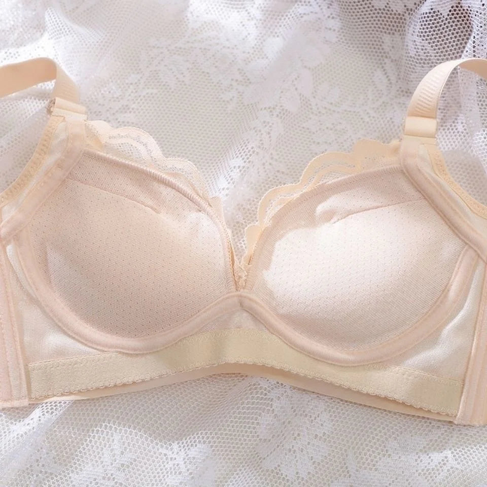 Midnite Star Extra Thick 6cm Gathered Bra – No Steel Ring, Soft and Sexy for Flat Chest or Small Chest