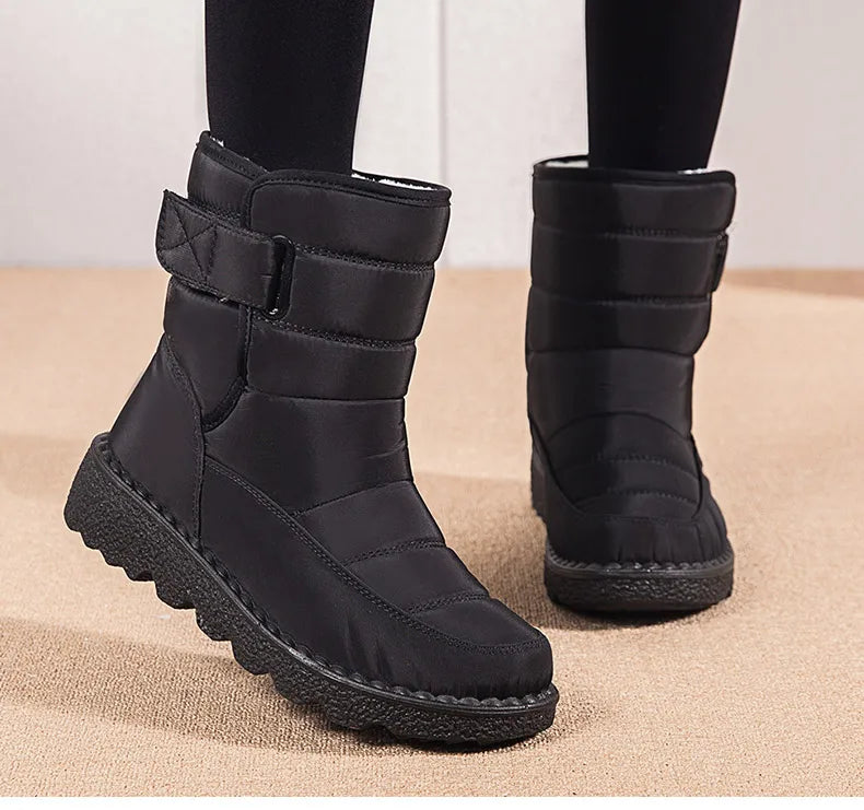 2024 Women's Winter Snow Boots – Waterproof, Warm Fur Ankle Boots in Korean Style