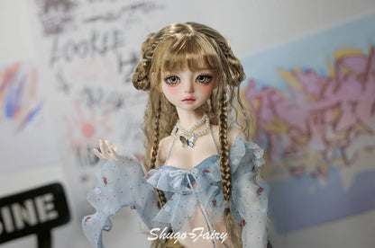 Shugafairy Kikyou D 1/4 BJD Doll – Fullset Street Girl with Big Chest, Summer Carnival Y2K Style Ball-Jointed Fashion Doll Toy