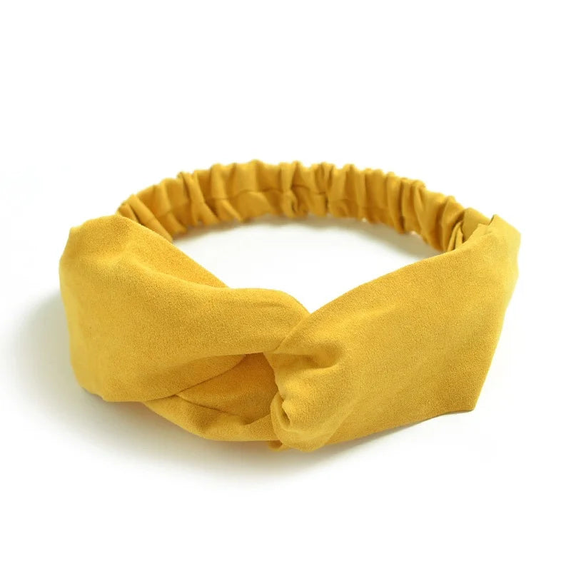 Women Cross Top Knot Headband – Elastic Soft Solid Color Hair Bands, Twisted Knotted Headwrap, Hair Accessories for Girls