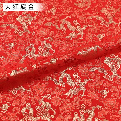0.5/1/2m Brocade Satin Fabric — Dragon Pattern Material for Sewing, DIY Crafts, Gift Boxes & Patchwork