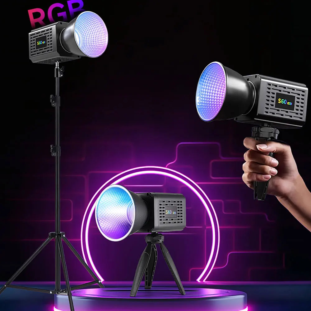 RGB COB Portable Fill Light - 3200–6500K Handheld LED Photography Light for Outdoor Shooting