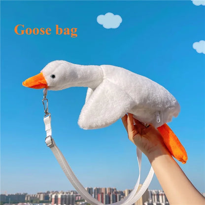 Fur Chicken Plush Bag – Funny Ugly Hen Shaped Handbag, Kawaii Satchel Purse with Pendant Keychain for Women Birthday Gifts