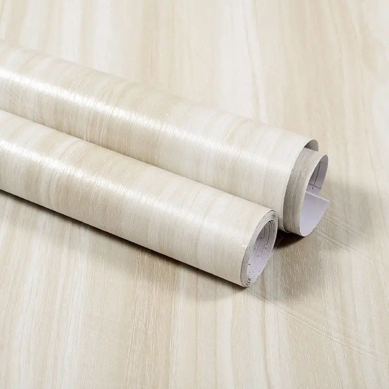 Self-Adhesive Waterproof Wood Grain Vinyl Wallpaper Roll – PVC Wall Sticker for Furniture Renovation & Bedroom Home Decor