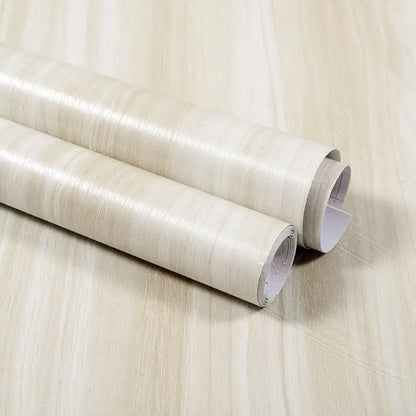 Self-Adhesive Waterproof Wood Grain Vinyl Wallpaper Roll – PVC Wall Sticker for Furniture Renovation & Bedroom Home Decor