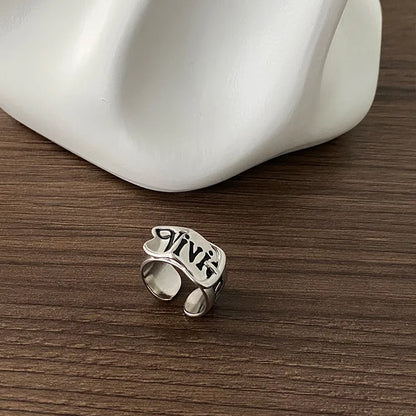 Personalized Girls' Open Ring – Retro Y2K English Letter Jewelry Accessory, 1/2pcs Party Gift