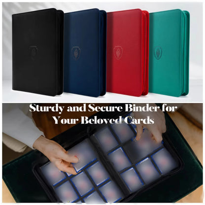 9-Pocket Trading Card Binder - 360-Card Zipper Album with Premium PU Cover