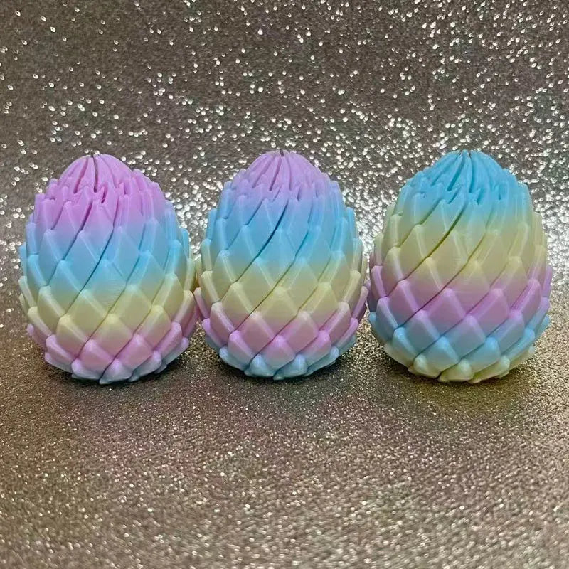 3D Printed Dragon Egg Stress Relief Toy - Deformable Twist Desk Ornament
