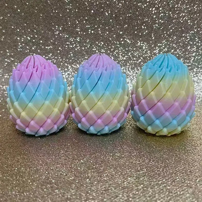3D Printed Dragon Egg Stress Relief Toy - Deformable Twist Desk Ornament