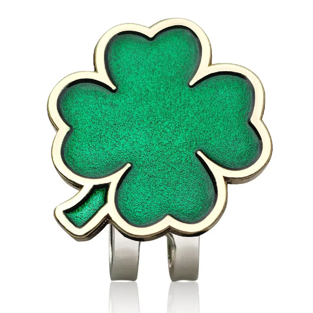 Golf Ball Marker with Hat Clip – Magnetic Alloy Marker, Tiger Putter Flog Glass & Lucky Clover Gift for Golfers