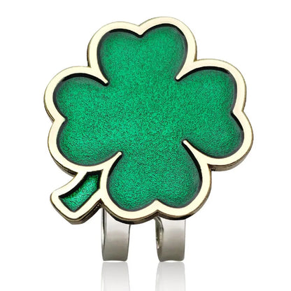 Golf Ball Marker with Hat Clip – Magnetic Alloy Marker, Tiger Putter Flog Glass & Lucky Clover Gift for Golfers