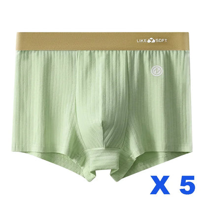 5PCS Men's Striped Boxer Shorts - Funny Comfortable Underwear with U-Convex Design