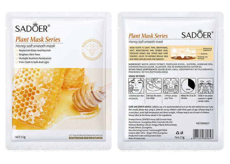 8PCS Natural Plant Facial Masks – Korean Skincare Hydrating, Moisturizing & Firming Face Care Set