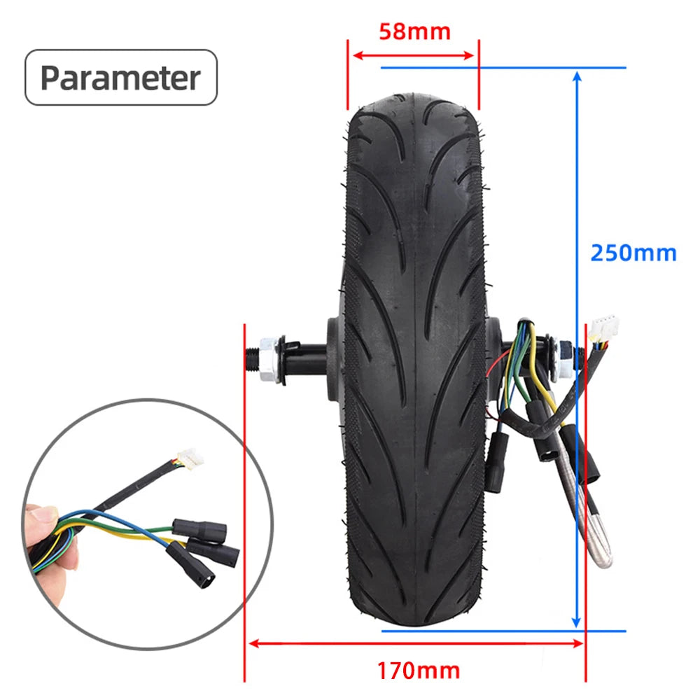 60/70-6.5 Electric Scooter Motor Wheel – 36V 500W Rear Drive Replacement for Ninebot Max G30