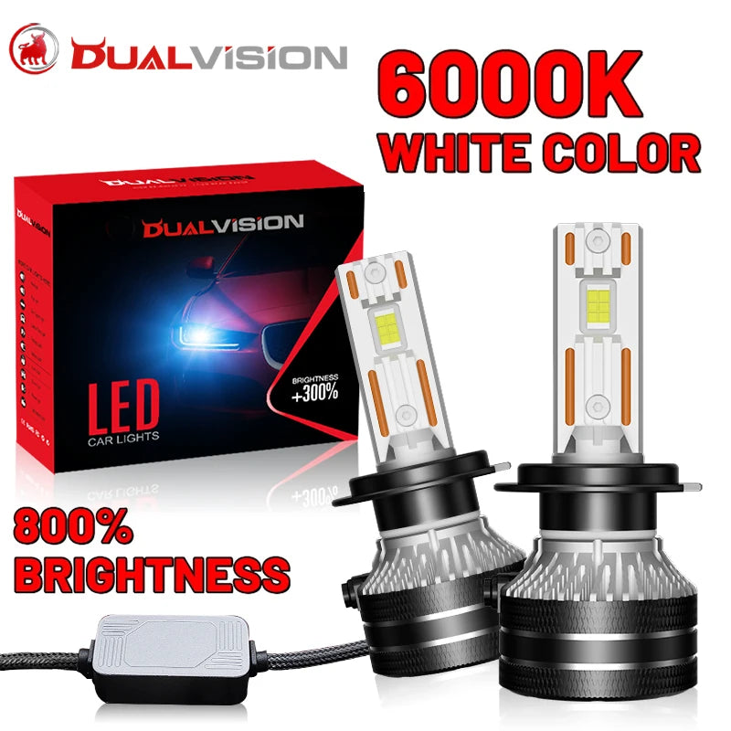 Dualvision LED Headlight Bulbs - H4 H7 H11 H1 CSP Canbus Car Headlamp & Fog Light Upgrade