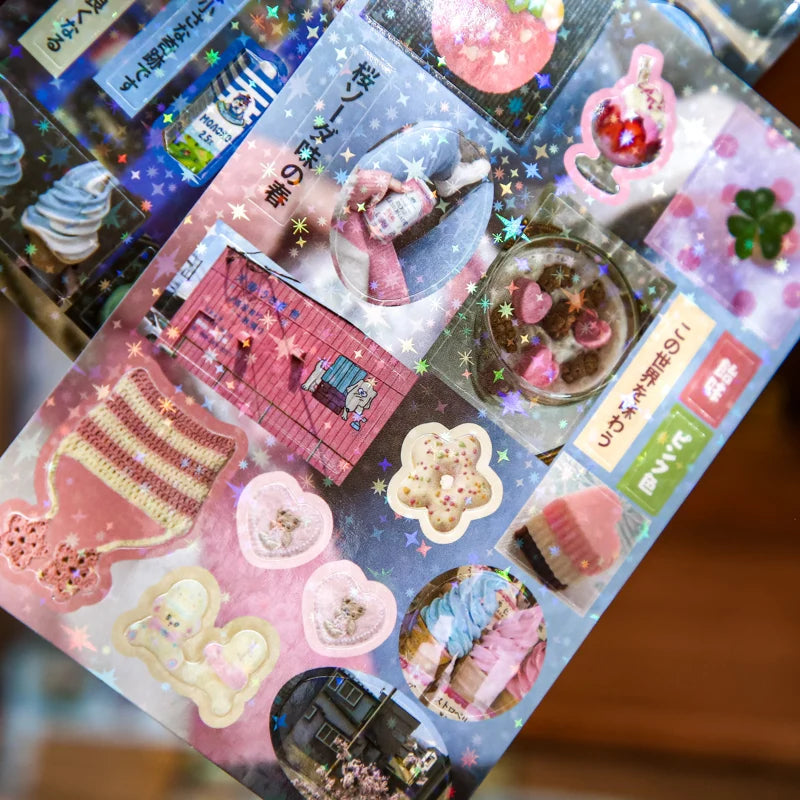 30 Sheets Kawaii Showa Fantasy Sticker Book - Cute Die Cut Stickers for Junk Journal Diary Scrapbooking DIY Stationery