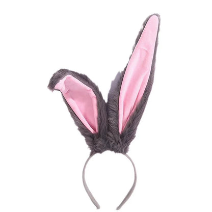 Cosplay Rabbit Police Ear Headband - Cute Plush Bunny Ears Dress-Up Hair Accessory
