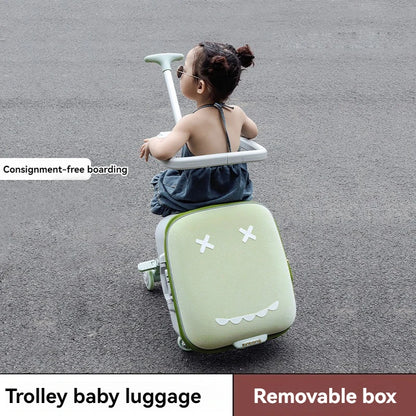 20-Inch Ride-On Kids Luggage with Folding Stroller – Children's Suitcase for Walking and Riding, Travel Bag for Babies