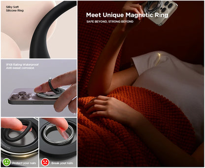 Joyroom Magnetic Ring Phone Holder – Colorful Silicone Kickstand Grip for iPhone 16/15/14 Pro Max