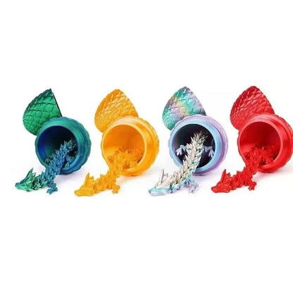1/2PCS 3D Printed Dragon Egg with Full Articulated Movable Dragon Model — Rotatable Desktop Ornament & Kids Toy
