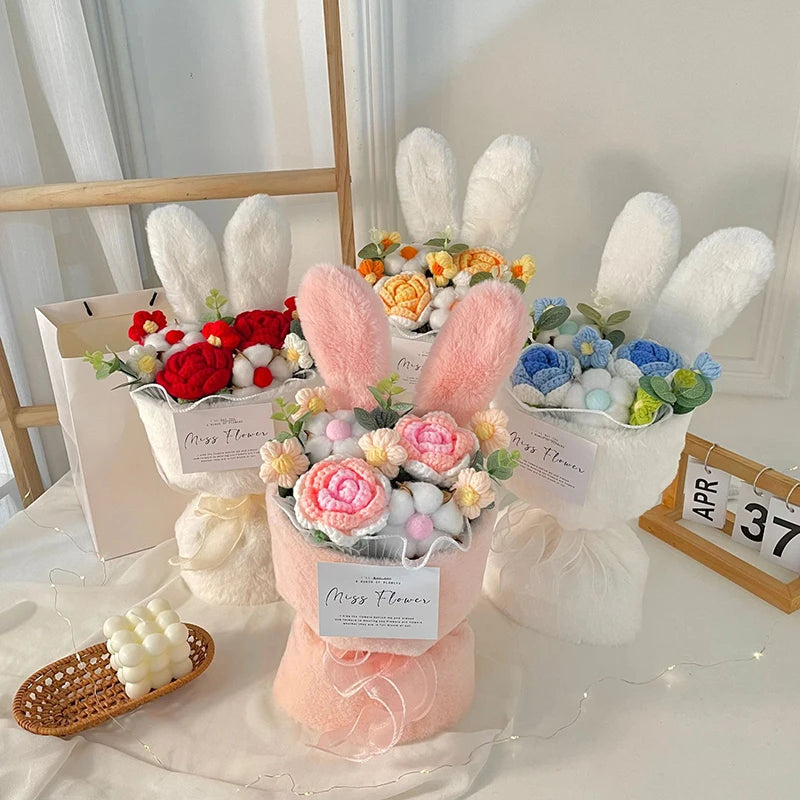 Elevate Your Occasions with Handmade Crochet Flowers Bouquet - Perfect for New Year, Graduation, Valentine's Day and Wedding Decor 꽃다발