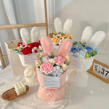 Elevate Your Occasions with Handmade Crochet Flowers Bouquet - Perfect for New Year, Graduation, Valentine's Day and Wedding Decor 꽃다발
