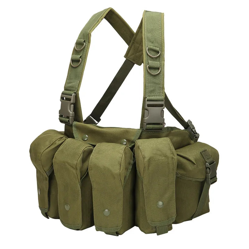Tactical MOLLE Vest | Quick Release Hunting & CS Training Chest Vest with AK Belly Pockets
