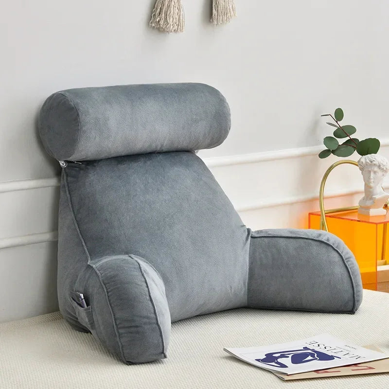 Ultra Soft Memory Foam Reading Pillow – Office & Sofa Back Cushion, Lumbar Support for Bedside & Backrest Relief