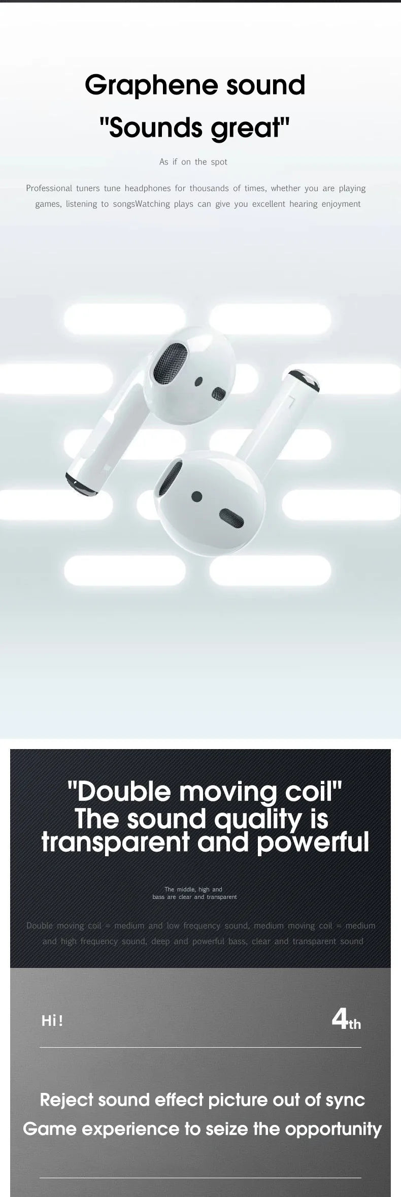 Pro 4 TWS Wireless Earbuds – Bluetooth 5.3 Waterproof Headphones with Mic for Xiaomi & iPhone