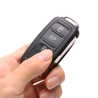 VW Car Key Shell Replacement - Remote Flip 3 Buttons for Beetle, Caddy, Eos, Golf, Jetta, Polo, Scirocco, Tiguan, Touran, UP
