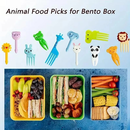 30-Piece Cartoon Animal Food Forks – Reusable Cute Fruit & Salad Toothpicks for Bento Box and Party Snacks