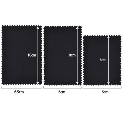 50pcs Silver Polishing Cloths 10x6.5cm & 8x8cm – Soft Cleaning Wipes for Necklaces, Rings & Jewelry Care