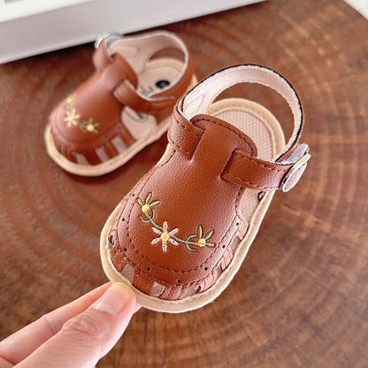 Infant Baby Sandals – Summer Newborn Crib Shoes, Flat First Walkers for Boys & Girls, Wedding Dress Shoes