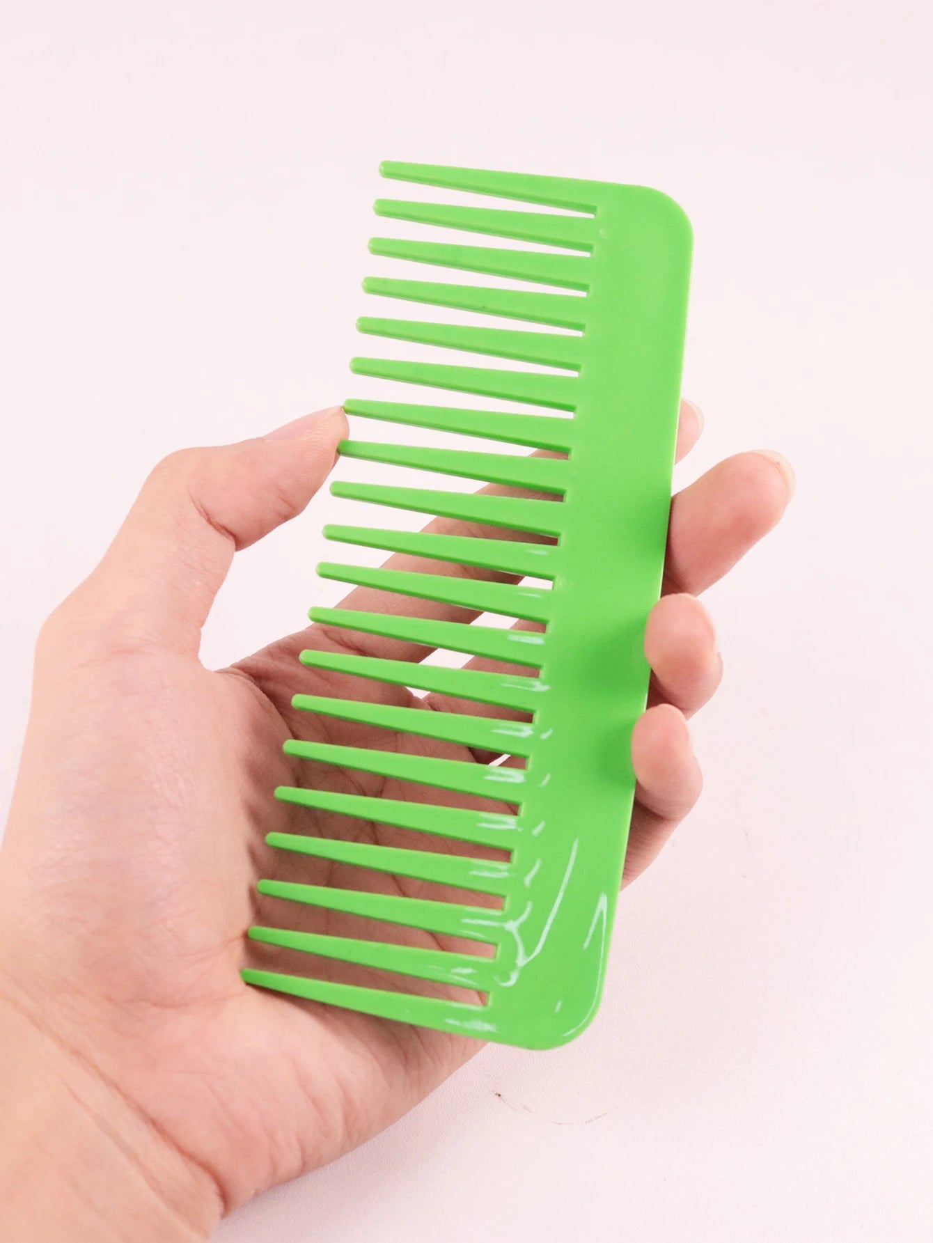 Thick Plastic Heat-Resistant Salon Comb – Anti-Static Long & Wide Tooth Comb for Real Hair Wigs