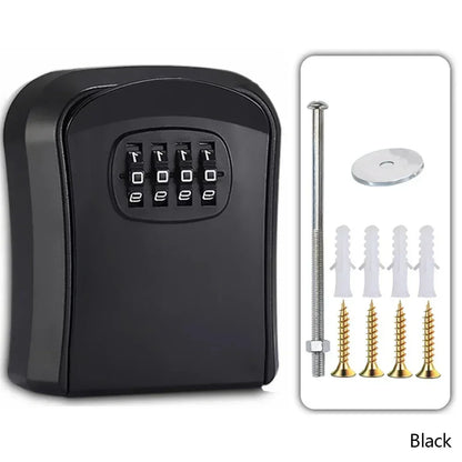 Wall Mount Key Lock Box - Outdoor Combination Lock Key Safe Storage Holder with 5 Key Capacity