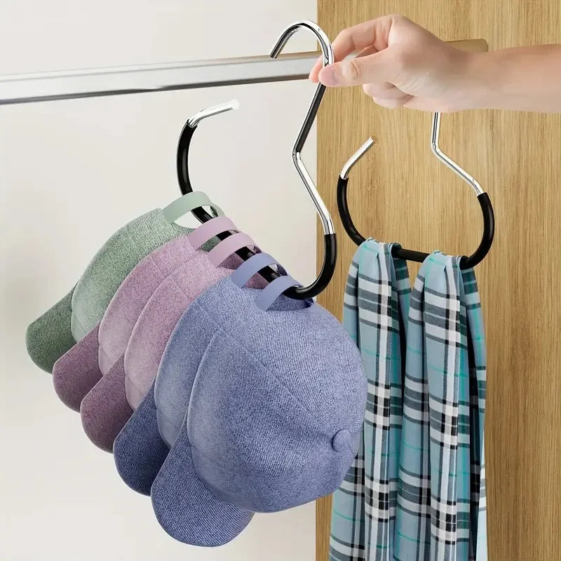 2-Pack Metal Hat Storage Rack Set – Wall Mounted Multi-Functional Organizer for Baseball Caps, Scarves & Belts, Durable Home Storage Solution