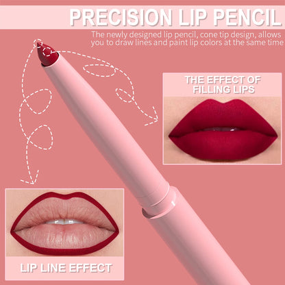 6pcs Waterproof Lip Liner Set - Long-Lasting Non-Fading Makeup Pencil Collection