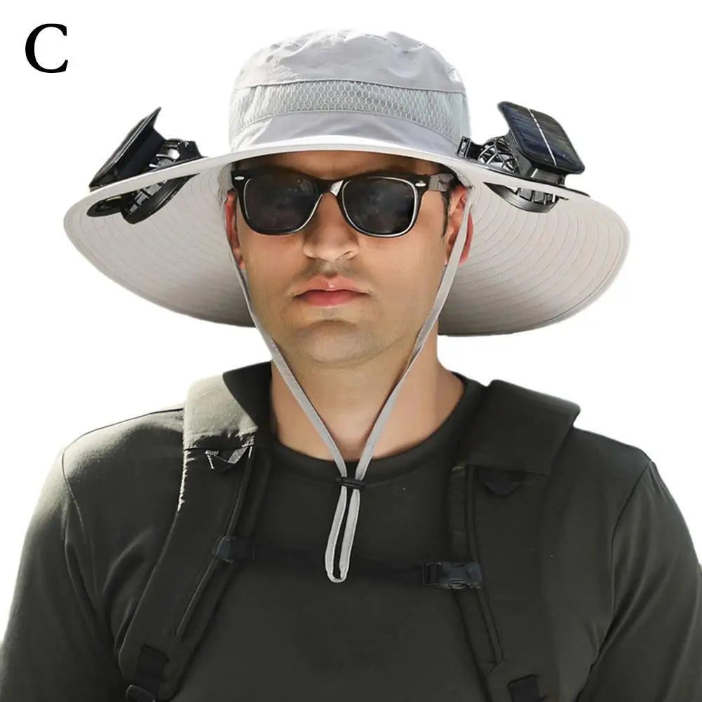Solar Powered Fan Hat – Outdoor Camping & Fishing Sun Protection Cap with Portable Cooling Fan