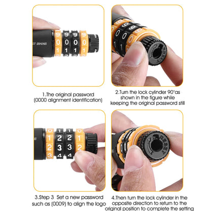 Ultimate Security: Bicycle Safety Lock with 4-Digit Combination - Anti-Theft Elasticity for Bike Helmets & Road Cycling Protection