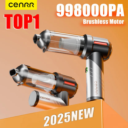 CENRR Mini Car Vacuum Cleaner 998000PA – Powerful Cordless Portable Handheld Cleaner for Car & Home Use