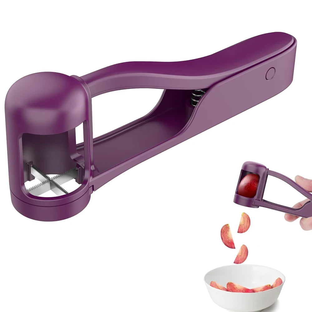 Grape Cutter Slicer for Toddlers - One Second Fruit Quarter Slicer for Grapes Cherry Tomatoes Strawberries Kitchen Safety Gadget
